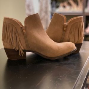 Lucky Brand fringe booties